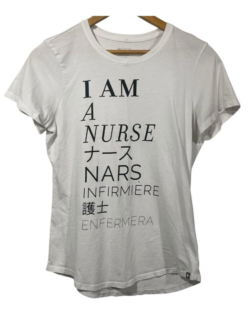 Figs I Am A Nurse Graphic T-Shirt White Super Soft Pima Cotton Sz XS